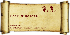 Herr Nikolett névjegykártya